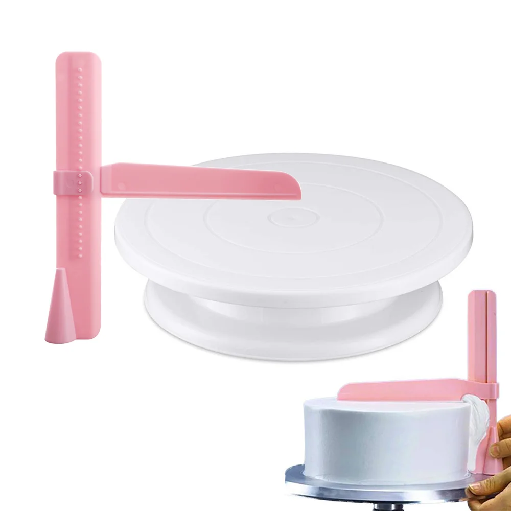 Plastic Cake turntable Kitchen Baking Tools set Decoration Accessories Stand DIY Mold Rotating Stable Anti-skid Round Cake Table