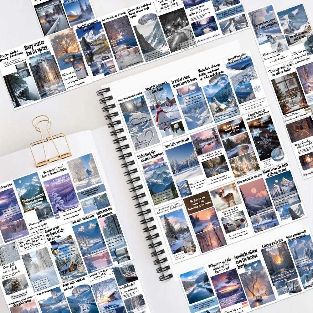 10/50PCS Winter Graffiti Stickers English Phrase Cartoon Decal DIY Luggage Phone Guitar Scrapbook Waterproof Sticker Kid Toys