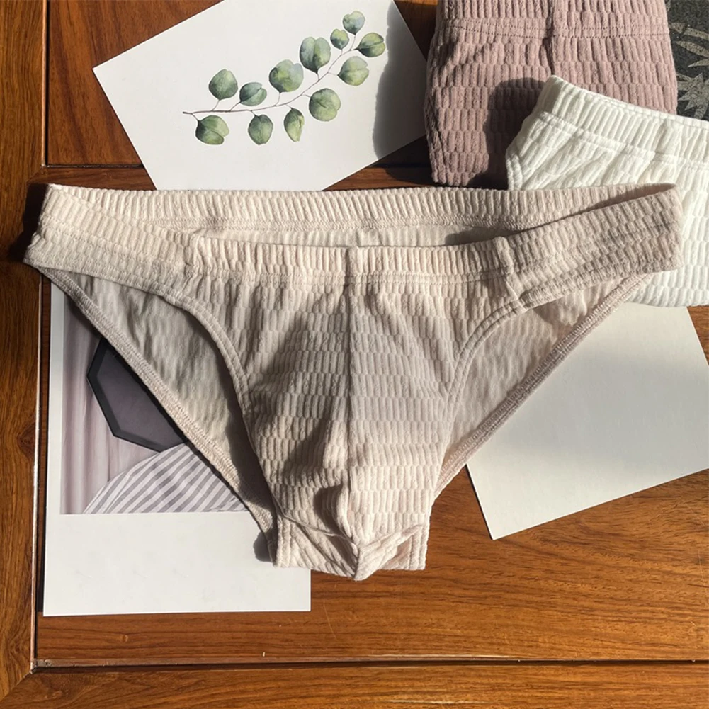 1pc Mens Sexy Pantie Breathable Cotton Tanga Briefs Low Rise Underwear U-shape Pouch Solid Color Underpants M~2XL Large Size