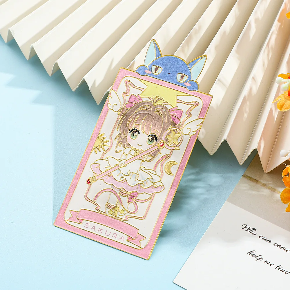Anime Cardcaptor Sakura Metal Bookmark Hollow Bronzing Bookmark for Book Club Reader Writers Book Lovers Students view 5