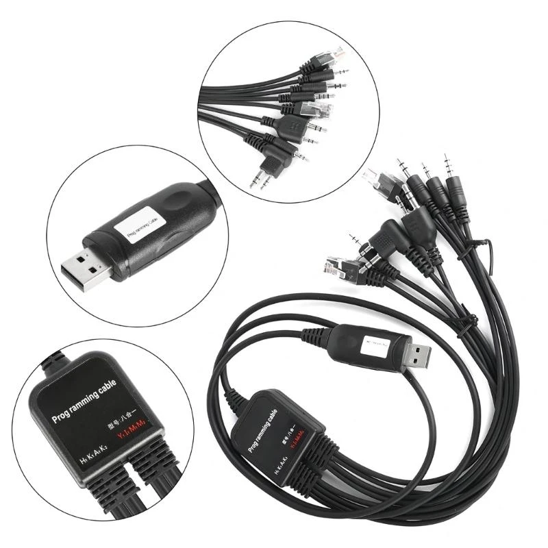 8 в 1 USB -программном кабеле, USB -программный кабель с различными разъемами с 8 шт.