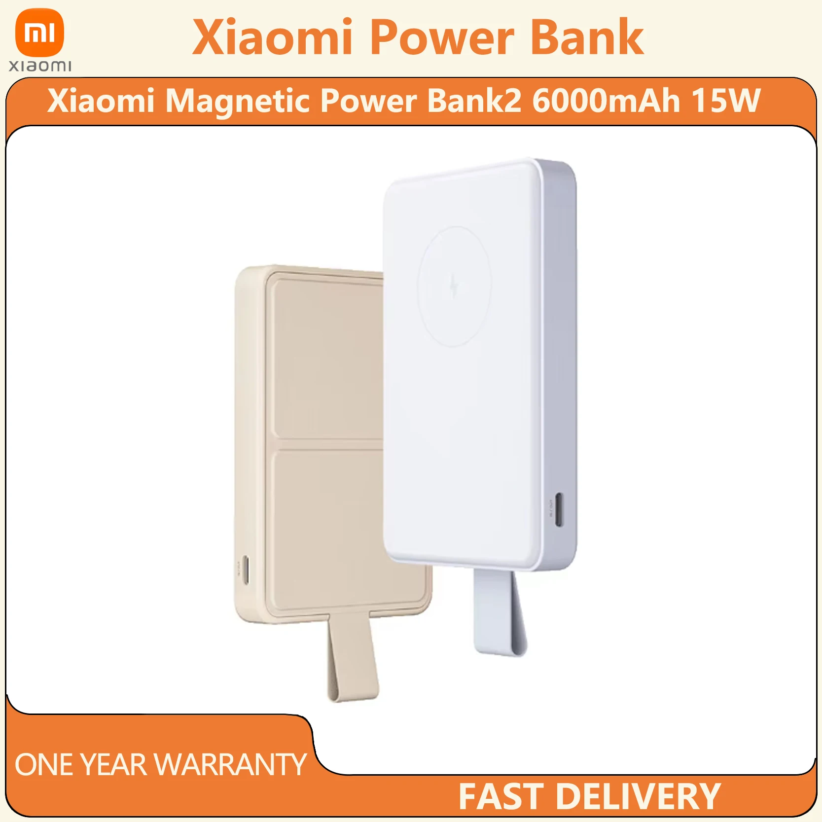 Xiaomi Mi Magnetic Wireless Power Bank2 6000mAh 15W Qi 2.0 Vertical Wireless Charger For iPhone 15\14\13\12 Pro Mag-safe