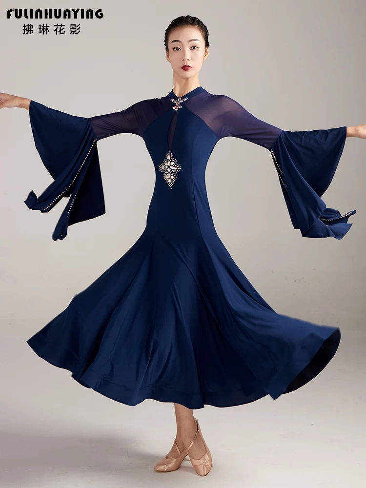 2023 Woman New National Standard Dance Dress Modern Dance High-end Hip Competition Dress Waltz Dance Practice Dress Y0380