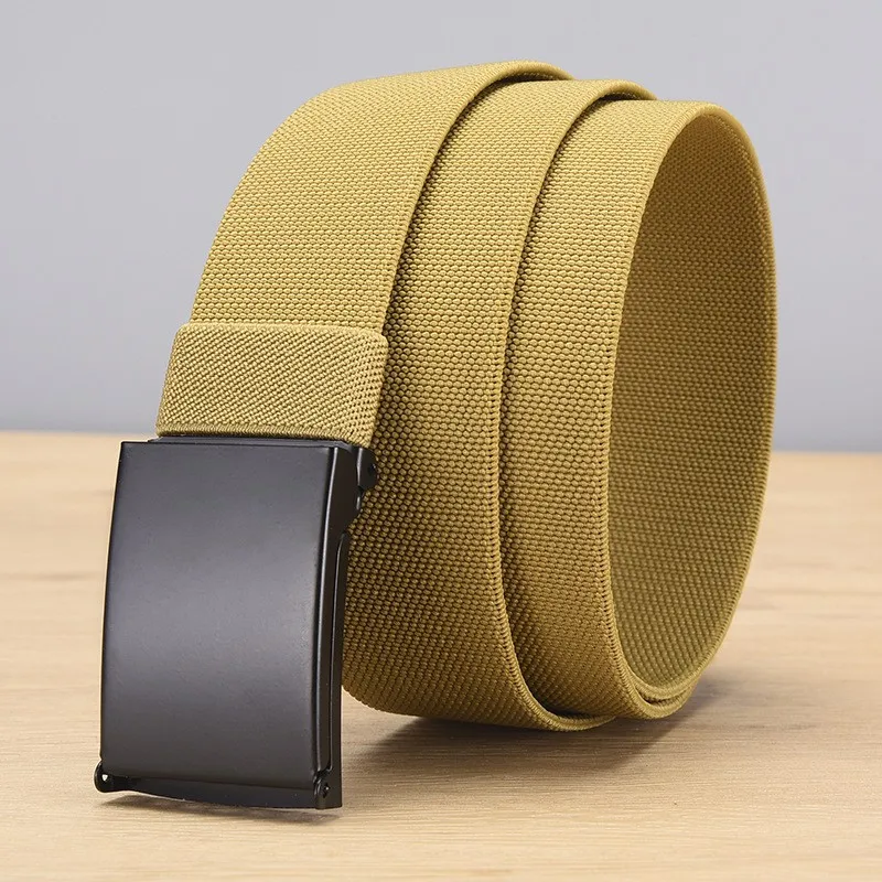 Beliebter Nylon-Gürtel mit glatter Schnalle, gewebter elastischer Bund, taktische Outdoor-Militär-Trainingsjeans für Herren, vielseitiger Gürtel – Detail 4