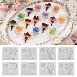 Quicksand Lollipop Epoxy Resin Silicone Molds Casting Molds Heart Rabbit Shape Mold DIY Jewelry Making Decoration Craft