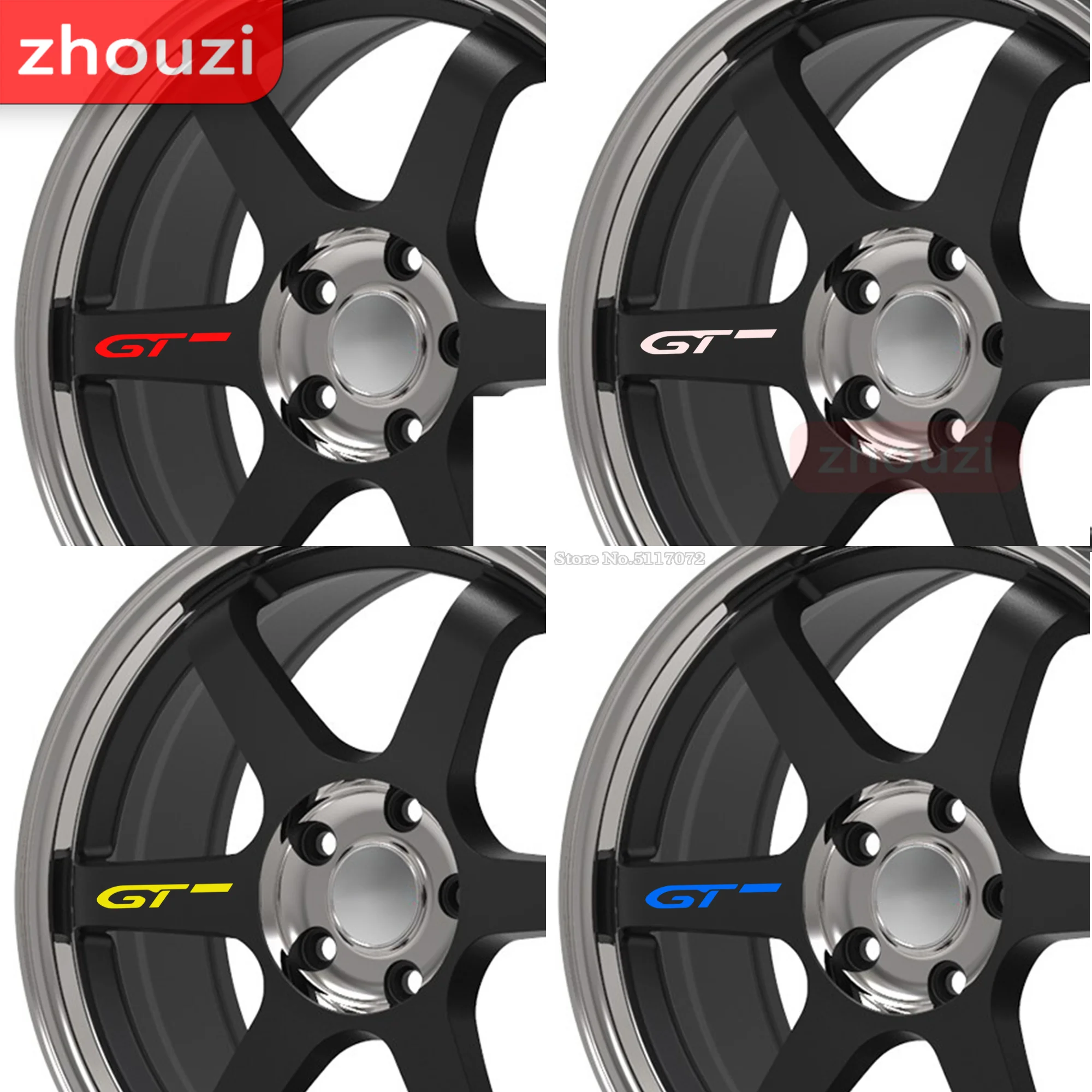 For PEUGEOT GT 407 408 508 2008 3008 4008 5008 RIFTER Auto GT LINE Car Wheels Rims Stickers Decals Emblem Car Accessories 4Pcs