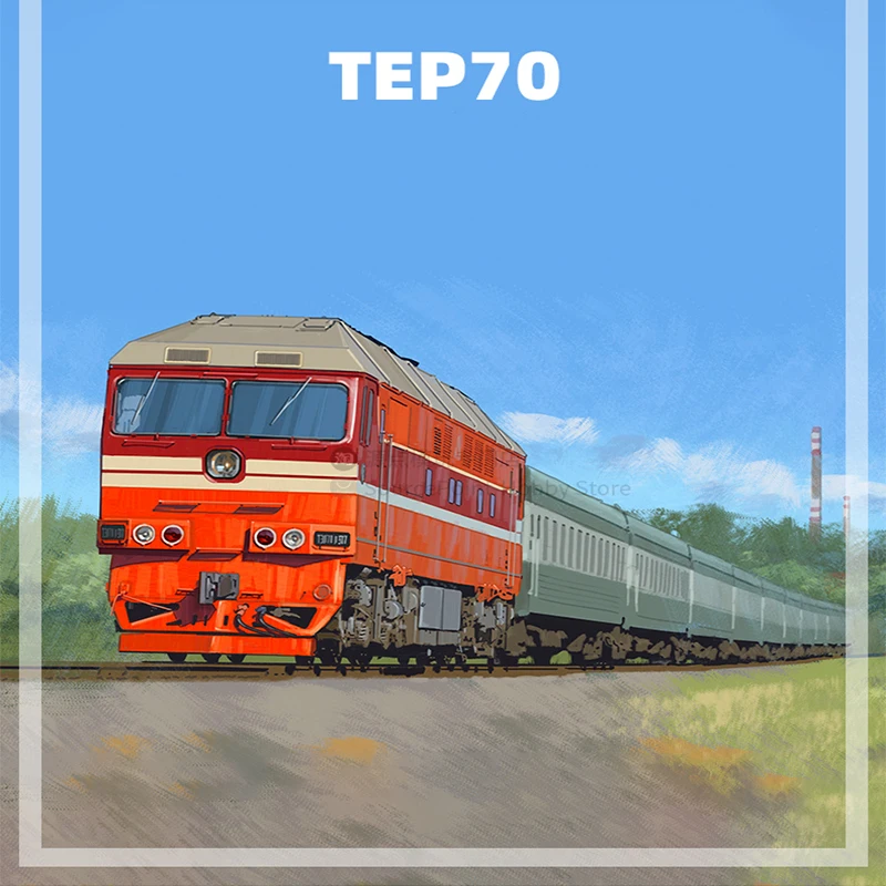 1:87 Scale Alloy Simulation TEP70 Trunk Line Single Diesel Locomotive Transport Car Model Collection Decoration Gift Souvenirs