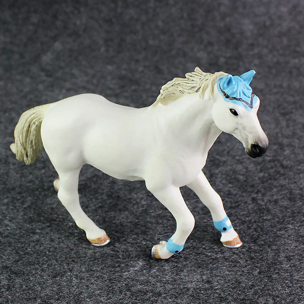 

Premium PVC Realistic White Horse Decoration for Kids Desktop Office Car Cabinet Lifelike Animal Plaything Educational Gift