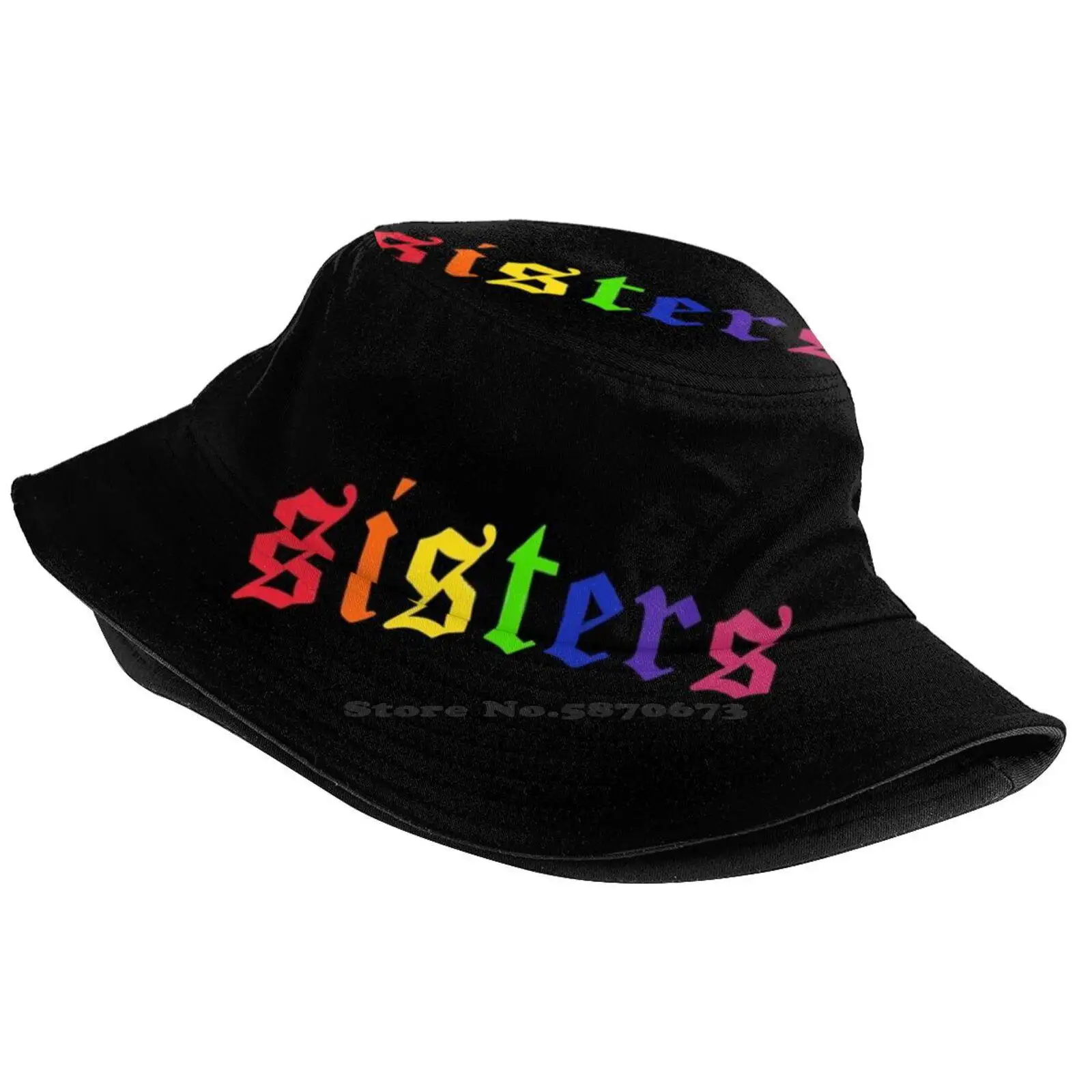 James - Rainbow Sisters ( Black ) Unisex Fisherman Hats Bucket Hats Sisterjames Makeup Rainbow Colors Sisters Hisister