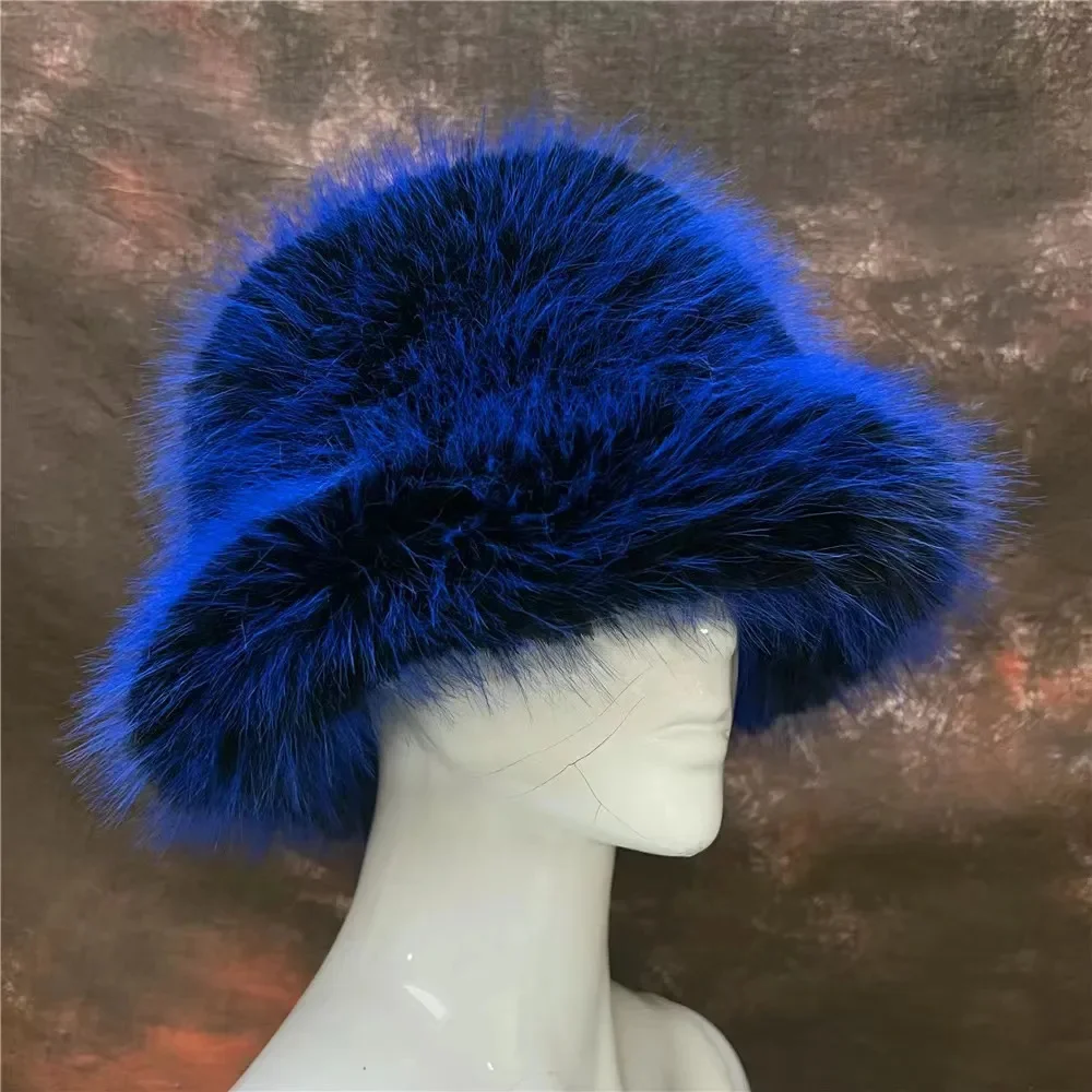 Faux Fur Hat Women\'s Elegant Autumn and Winter Fur Fisherman Hat Korean Senior Warm Bucket Hat 2023 шапка женская