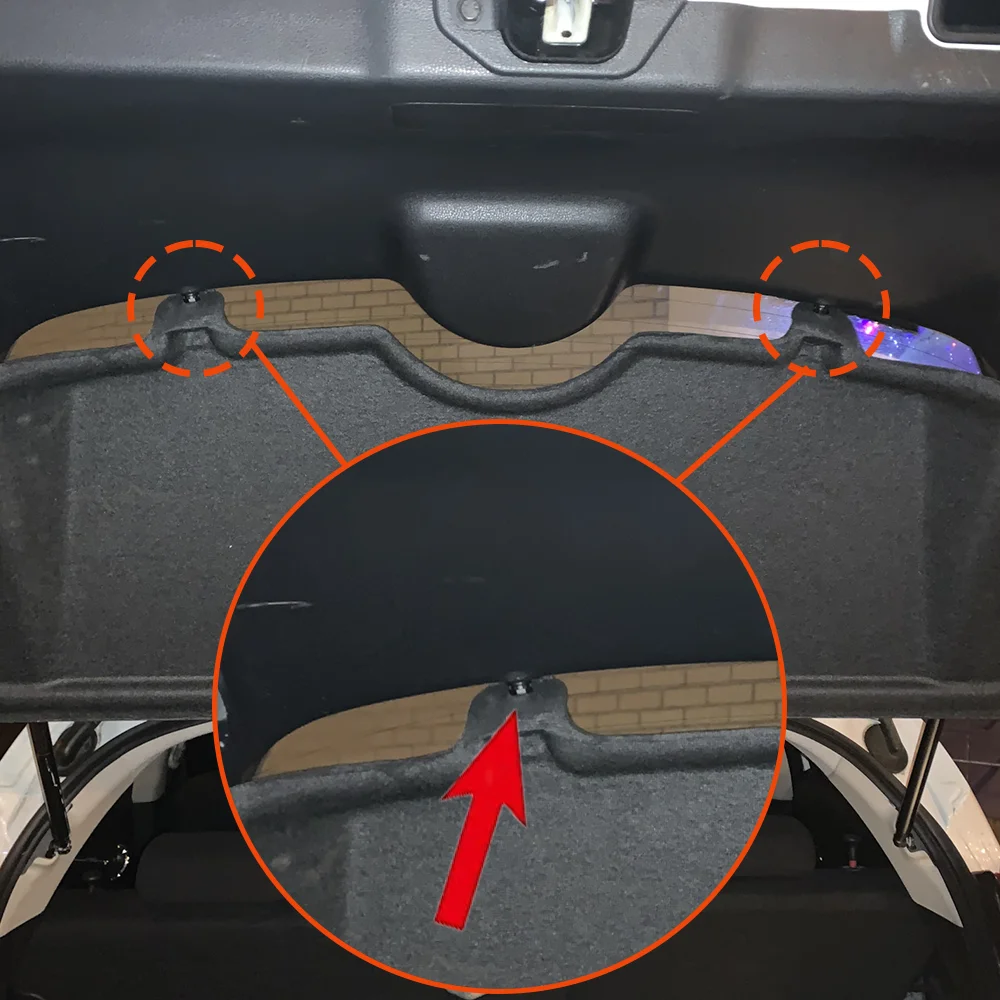 2X Parcel Shelf Clips For Nissan Juke F15 Rear Plastic Button Bootlid Interior Trunk Hanger Cargo Hook Fastening Brackets Rivet