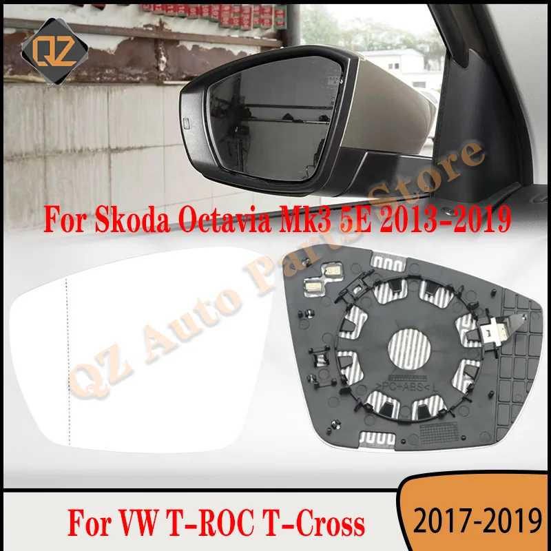 Wide Angle Heated Side Mirror Glass For Skoda Octavia III Mk3 A7 For VW Nivus 2020 2021 T-roc Troc 2018 2019 T-cross Left Right