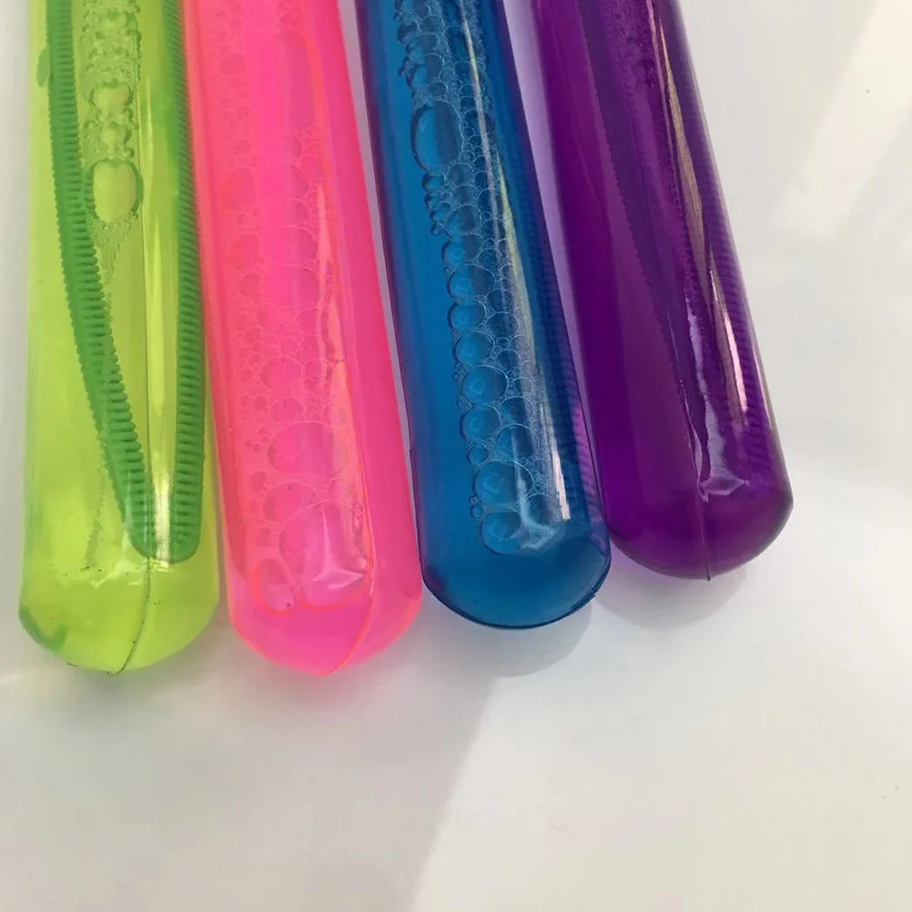4 bastoncini di bolle grandi ecologici in plastica colorata, sicuri per le feste estive dei bambini, set di bolle, divertimento all'aria aperta