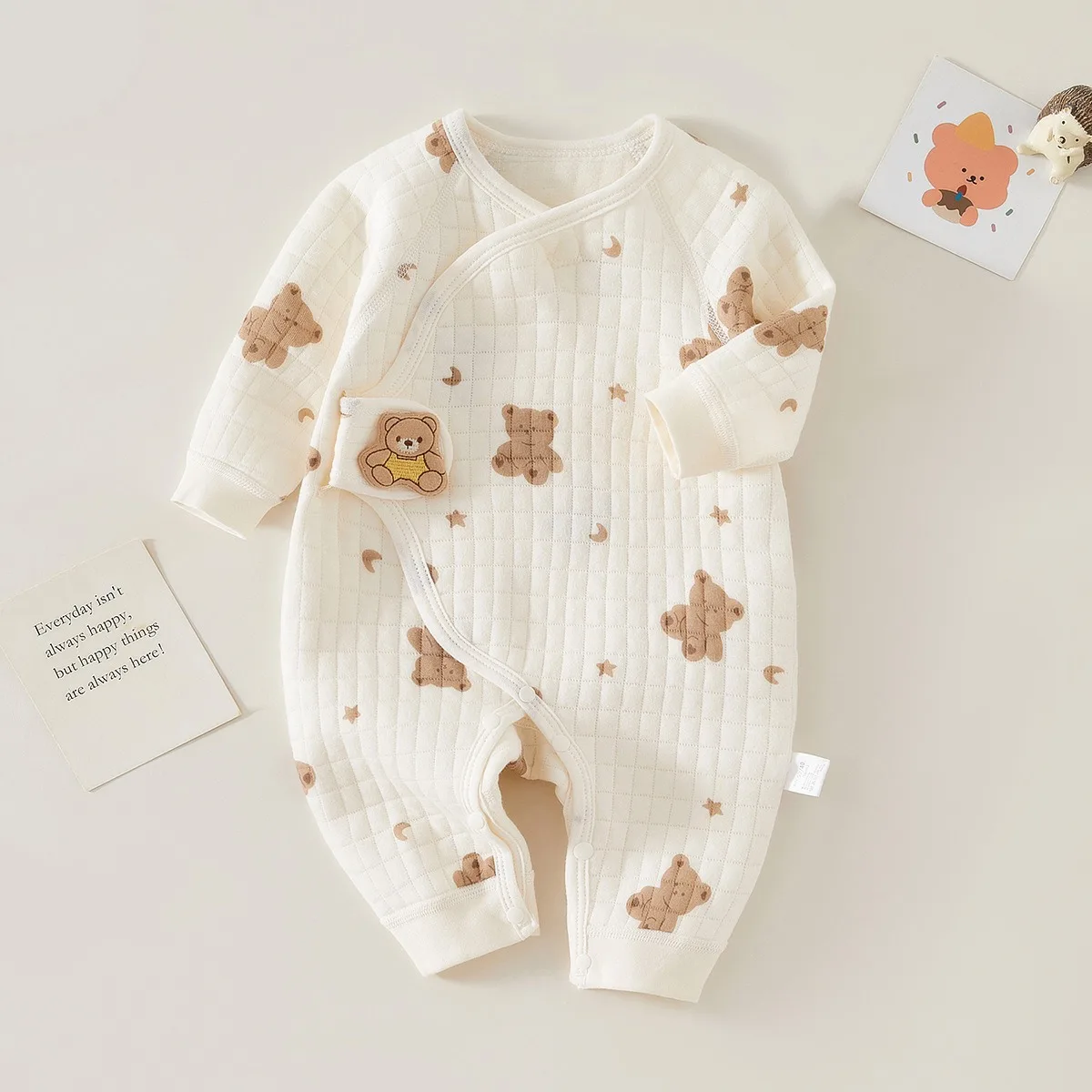 Ircomll Spring Autumn Unisex Baby Rompers 100% Cotton Newborn Boy Girl Jumpsuit Infant Baby Onesies Cartoon Bear Babies Clothe