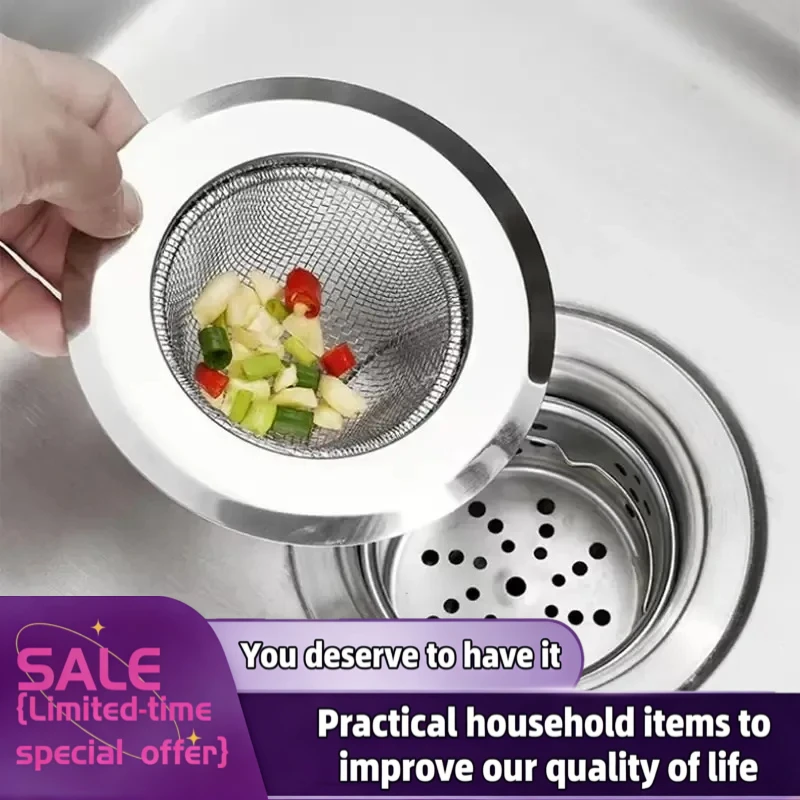 1Pcs Kitchen Sink Strainer Stainless Steel Sink Funnel Anti Blocking Sink Dishwasher Basin Floor Drain Sewer Hair Strainer