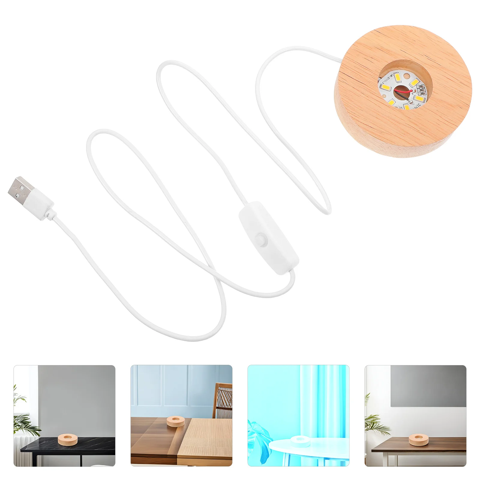 

Деревянная подставка для светодиодной лампы DIY, держатель для снежного шара, устойчивая подставка для хрустального шара, толстая, широкая, для спальни
