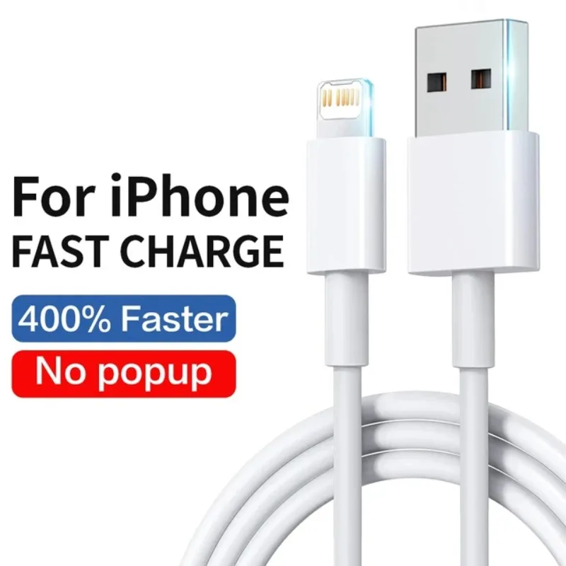 

USB Cable for IPhone 14 13 12 11 Pro Max Mini 6 7 8 Plus XS X XR SE IPad 20W Phone Data Sync Fast Charging Wire Cord 0.3M 1M 2M