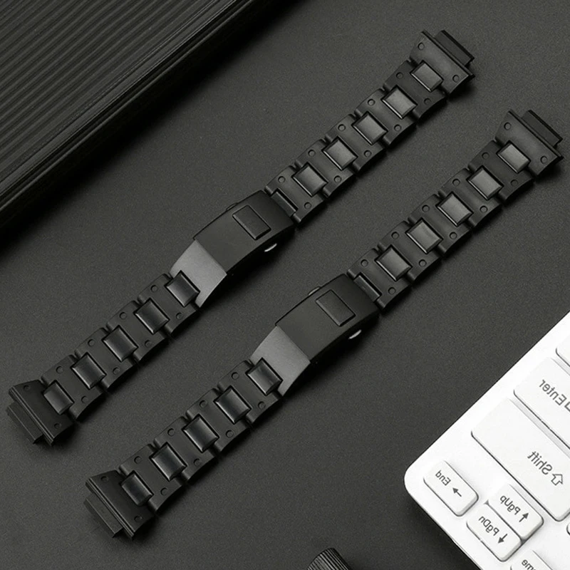 

Plastic steel High quality watchband For Casio G-SHOCK DW5600 GW-M5610 GA-2100 DW-6900 series Black Bracelet men's watch straps