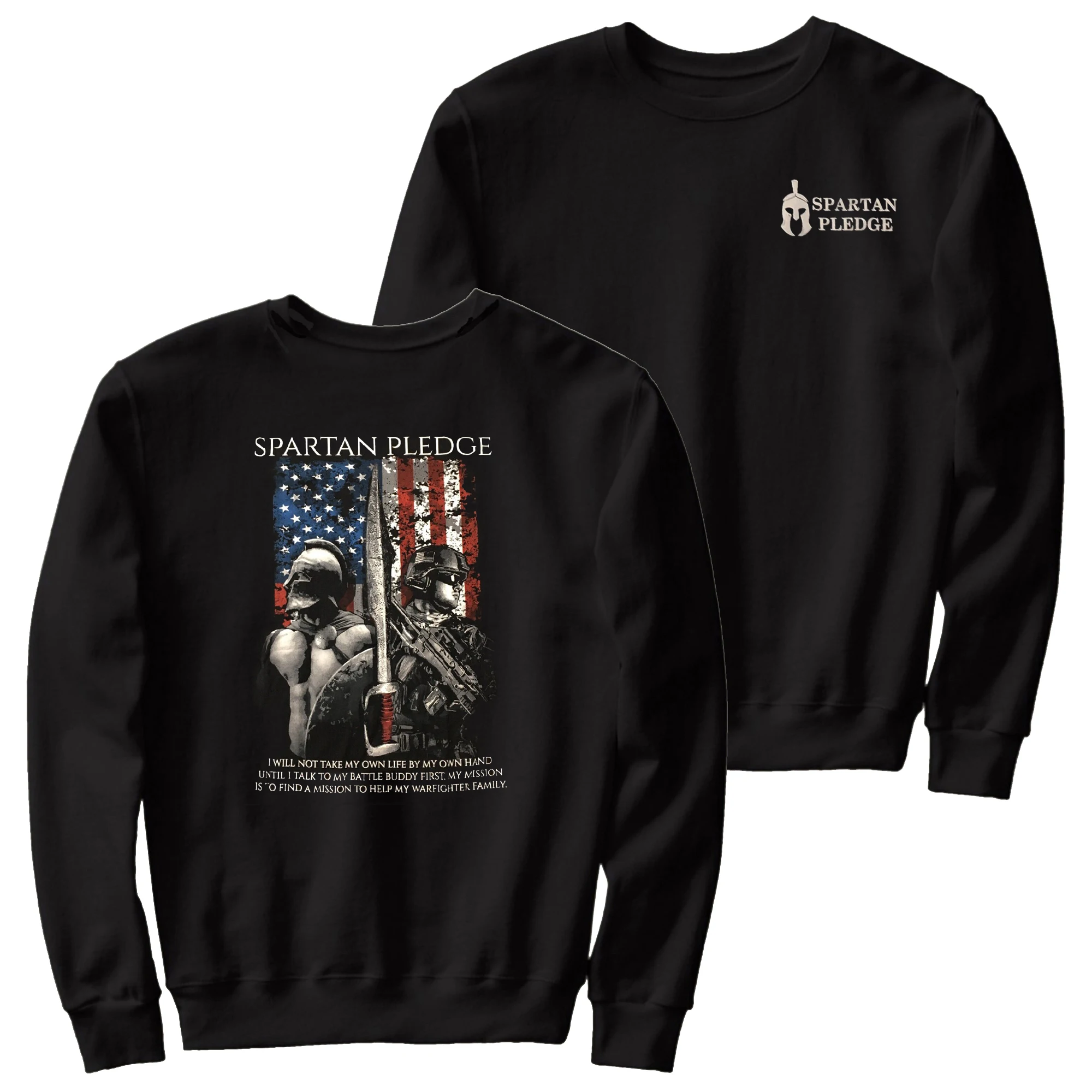 Spartan Pledge USA Flag Modern Soldier Sparta Warriors Pullover Hoodie 100% Cotton Comfortable Casual Mens Sweatshirt Streetwear