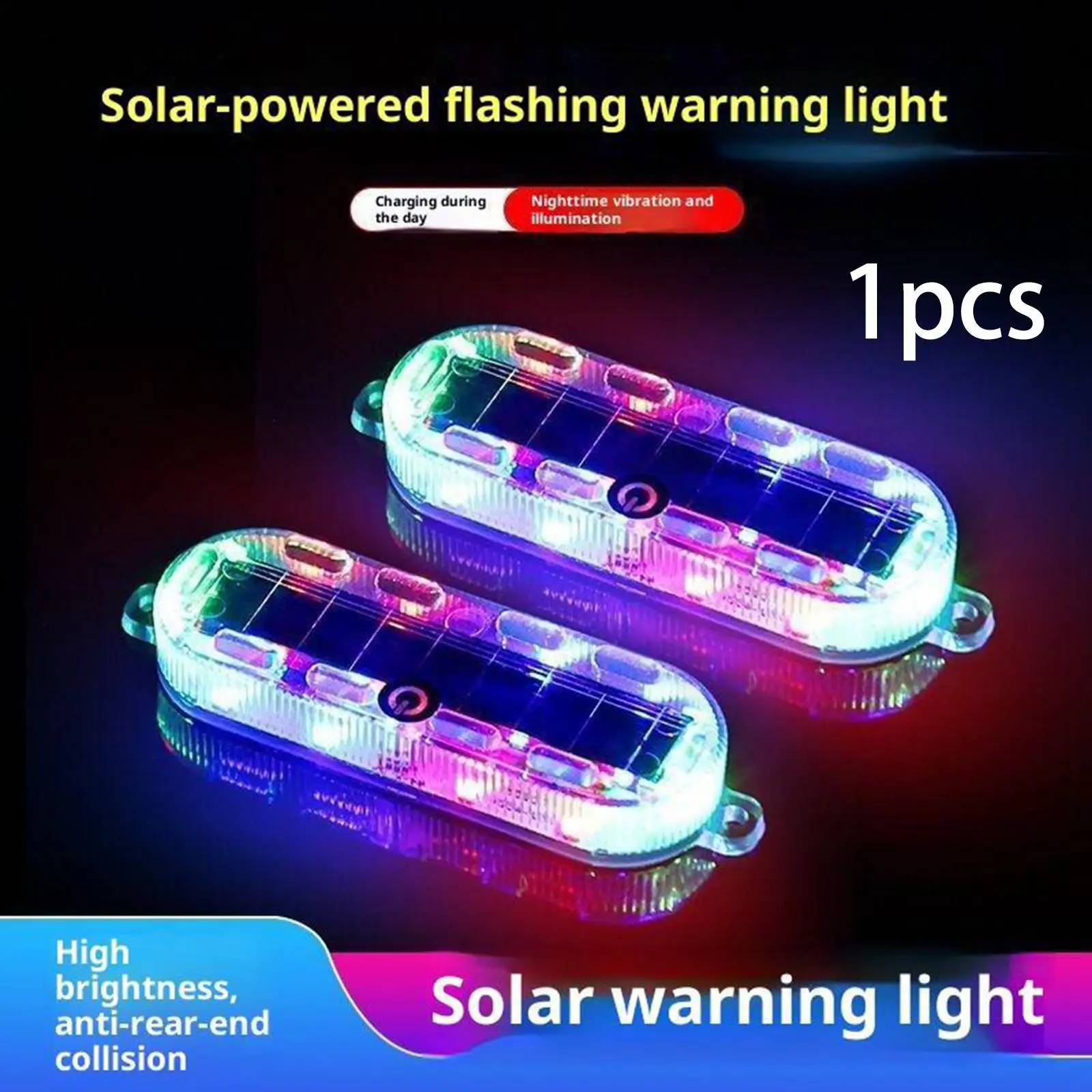 Solar Warning Lamp Light Taillight, LED Emergency Light Car Lamp Light, Solar Warning Lamp, for Outdoor Vehicle SUV Truck