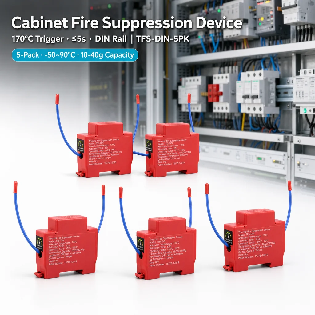5PCS Nozzle Thermal Device For DIN Rail Electrical Cabinet Fire Suppression System Red Heat Activated Extinguisher