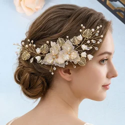 Luxury Acrylic Flower Exquisite Hair Clip Trendy Pearl Beads Sparkling Crystal Tiara Hair Pins Hair Ornament As A Gift
