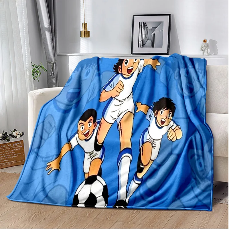 Anime Captain Tsubasa Soccer Cartoon Blanket,Soft Throw Blanket for Home Bedroom Bed Sofa Picnic Travel Office Cover Blanket Kid