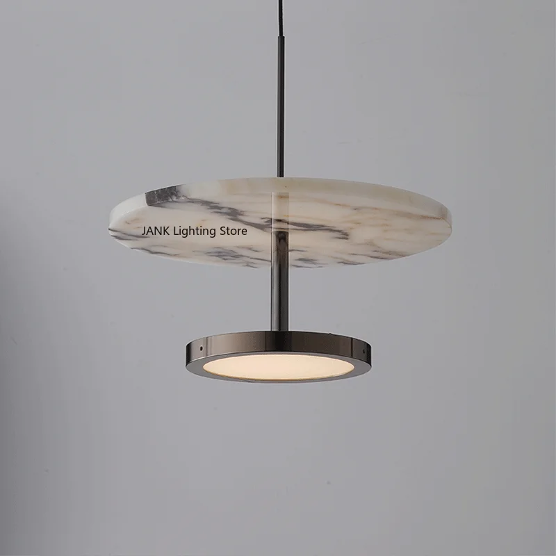

Light Luxury Marble Hall Dining Table Island Platform Modern Light Luxury Art Hanging Line Lamp Dining Pendant Light