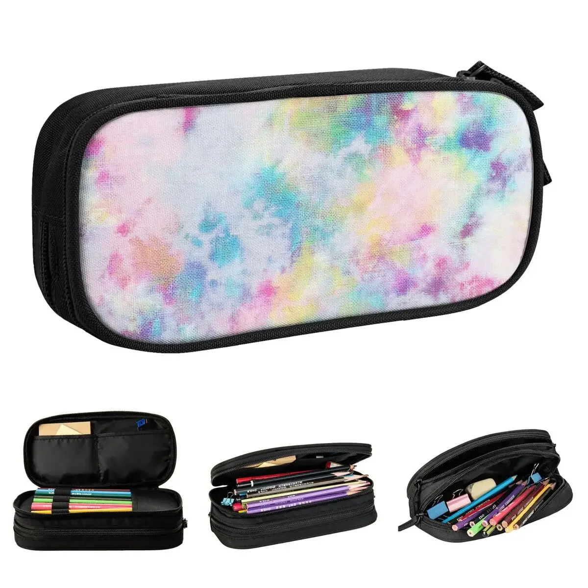 

Pastel Tie Dye Tiedye Die Tiedie Pencil Case Fashion Pen Box Bags Girls Boys Large Storage School Supplies Cosmetic Pouch