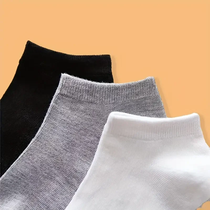 5/10/20Pairs Simple Solid Socks Soft & Lightweight All-match Low Cut Ankle Socks For Women & Men Women's Stockings & Hosiery