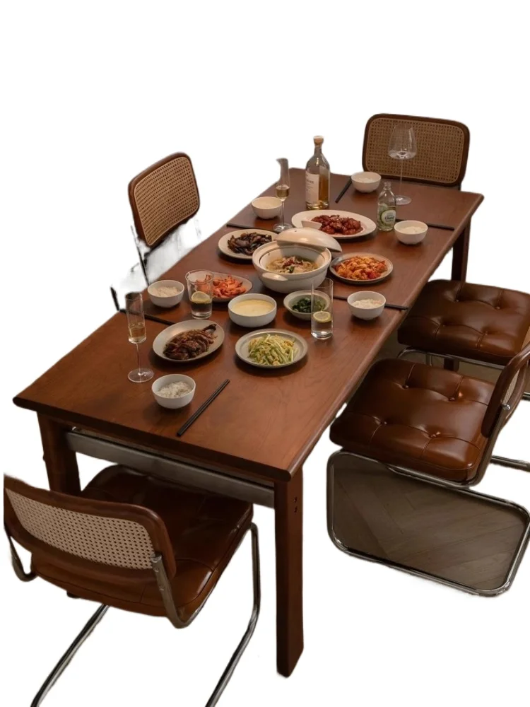 

Retro dining table Nordic solid wood thickened dining table Chinese antique home dining table Small apartment workbench