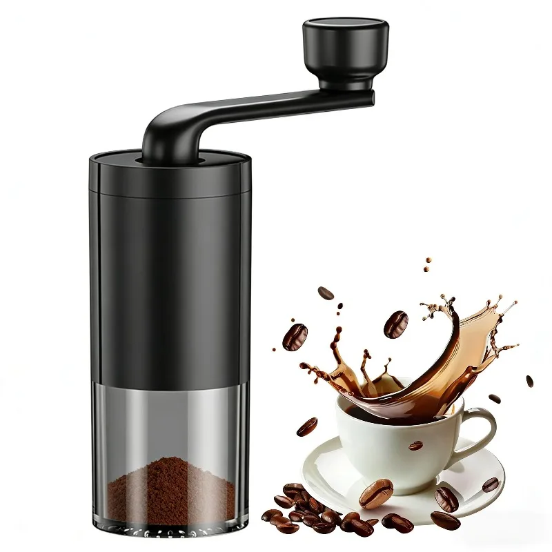 Manuelle Kaffeemühle mit Keramikmahlwerk Handkaffeebohnenmühle mit Einstellbarer Mahlgradeinstellung Tragbare Kaffeemühle für Espresso
