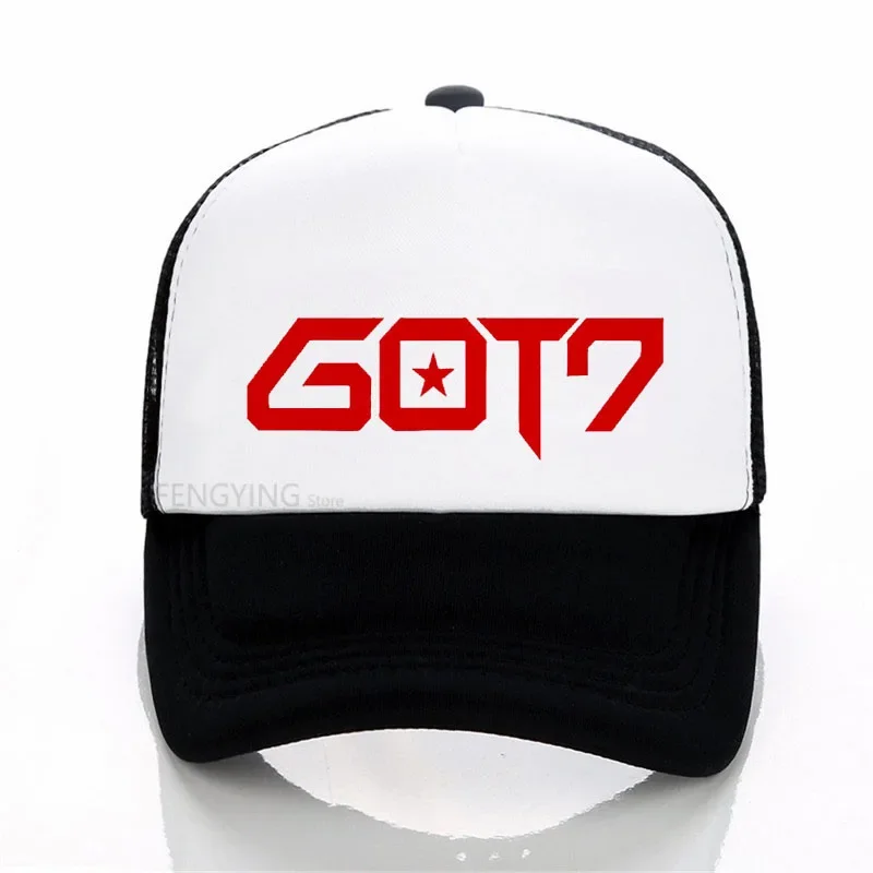 

GOT7 Kpop BAMBAM baseball cap JB Jackson Short Sleeve cap summer fashion mesh hat Adjustable sports trucker cap