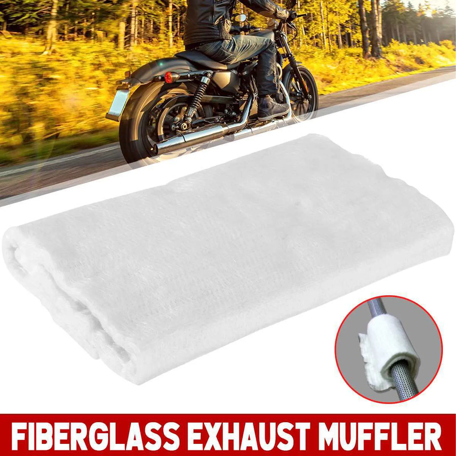 Schalldämpfer-Packstoff für Motorrad-Auspuffrohre, Schallabsorbierende Baumwolle aus Glasfaser, 35x25cm