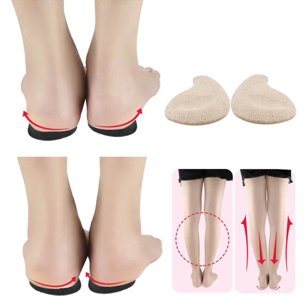 

2pcs Orthopedic Insoles For Women Heel Inserts Shoe Pads High Heels Cushion Sneakers Shoes Durable Abs Material Leg Correction