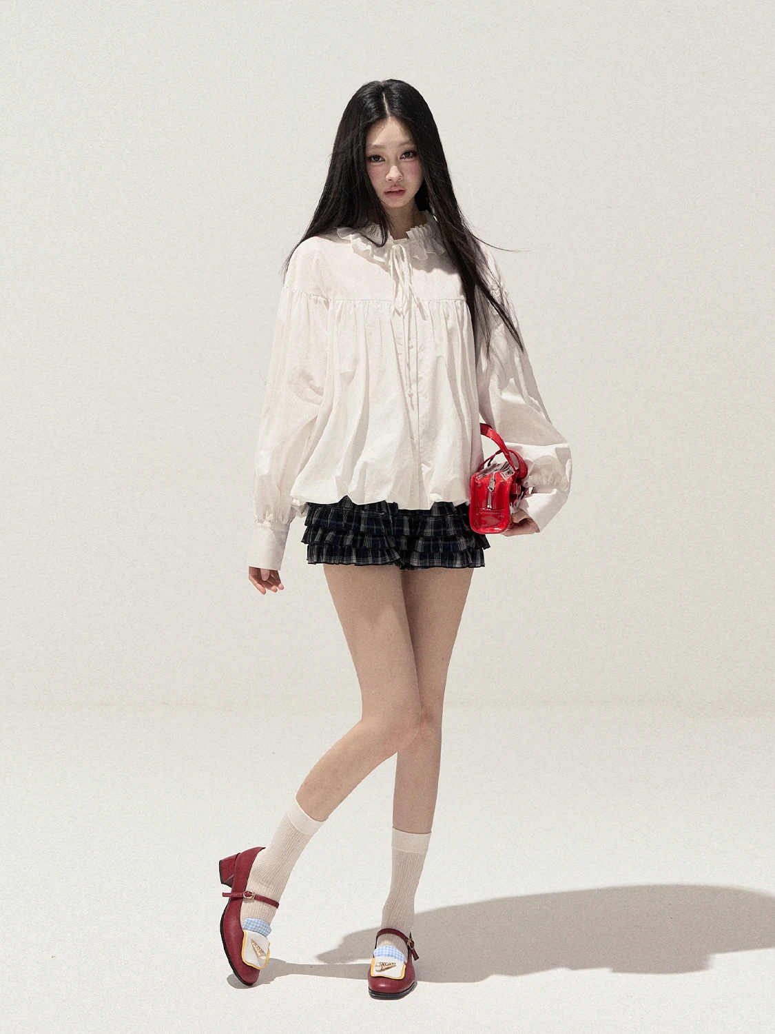 

PUNCH Spring 2026 Ballet Sle Dstring Long Sve irt Princ Cut Cotton Blend Breathable Comfortable Girl's Top