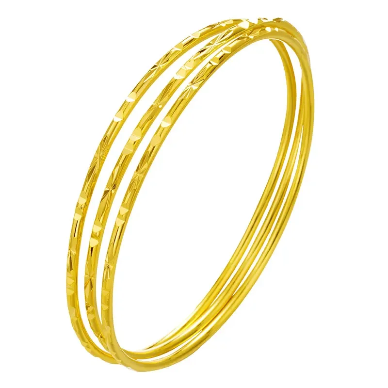 Pulseira banhada a ouro puro para mulheres, 999 Sansheng III, moda estrelada, joias de tendência, presente dos namorados feminino, 100% 24k real, 18k