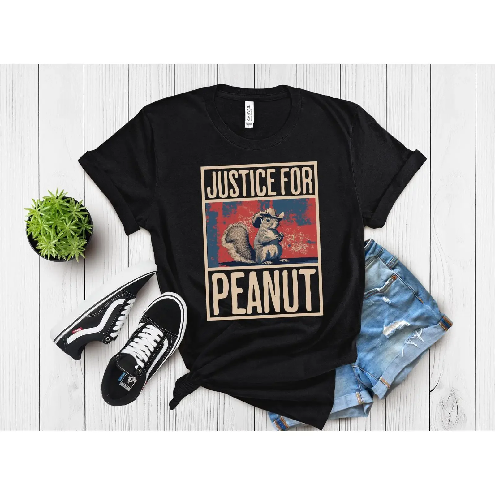 Justice pour Peanut l'écureuil : Sensibilisation contre la cruauté animale, soutien aux droits des animaux sauvages – Vintage, délavé, extensible
