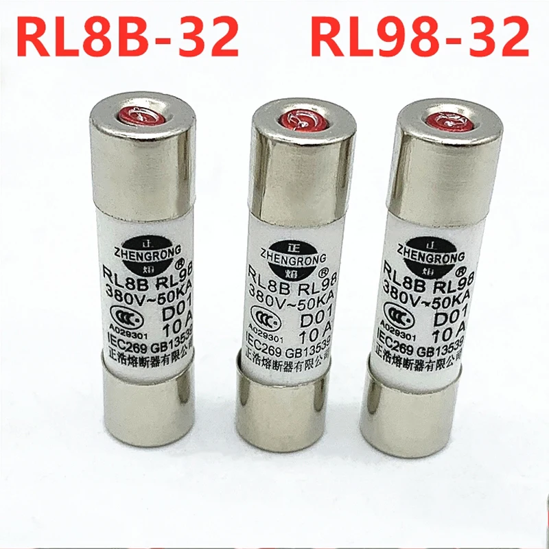 RL8B-32 RL98-32 10mm * 38mm Sicherung 20 Stück rl8b rl98 2a 3a 4a 5a 6a 8a 10a 16a 20a 25a 32a 380v