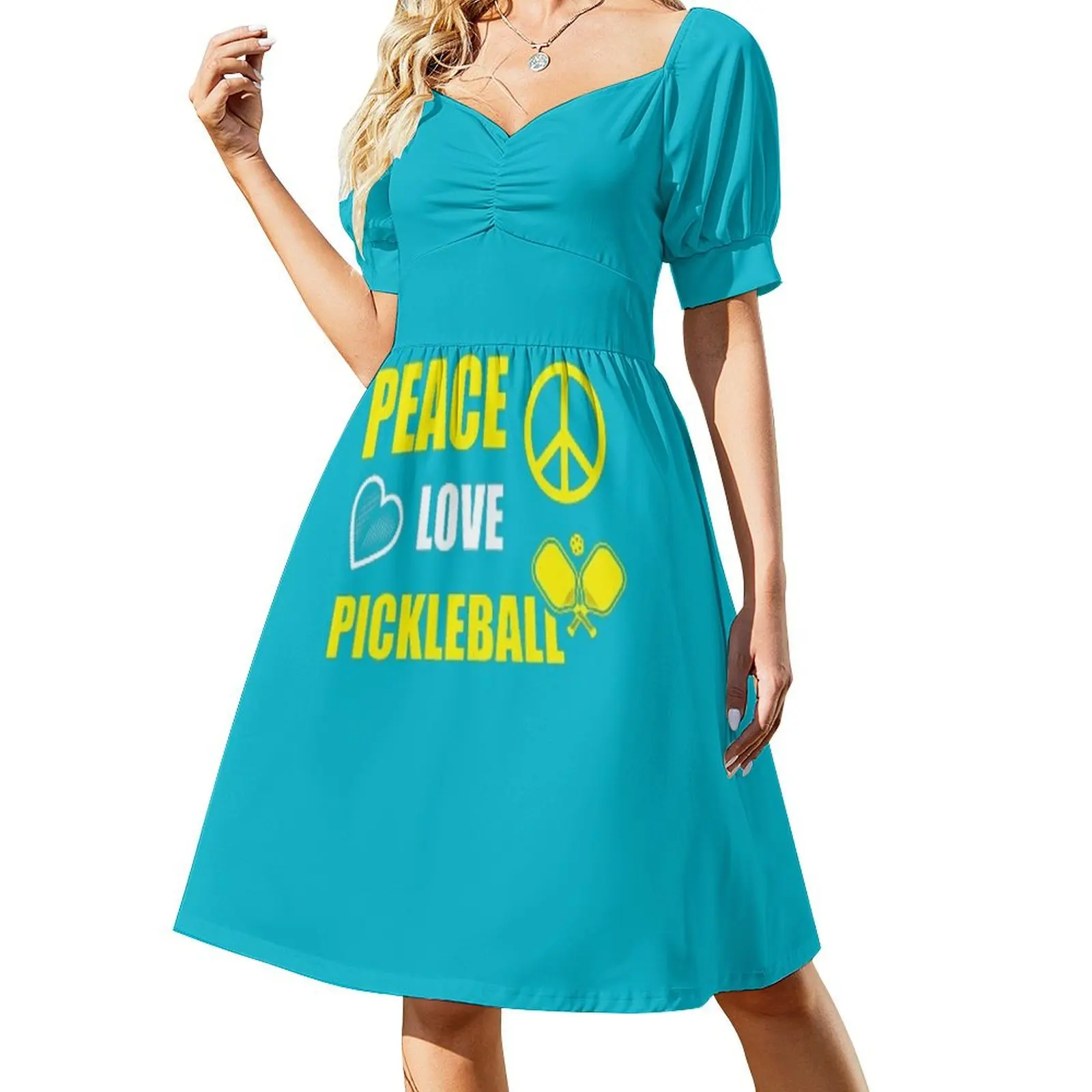 Peace Love Pickleball Short Sleeved Dress Long dresses birthday dresses for women Dress