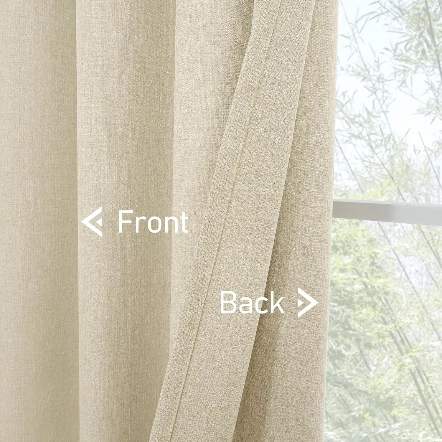 Lamit-cortinas de lino Beige Natural para dormitorio, cortinas neutras de arpillera gruesa con aislamiento térmico de 102 pulgadas para granja