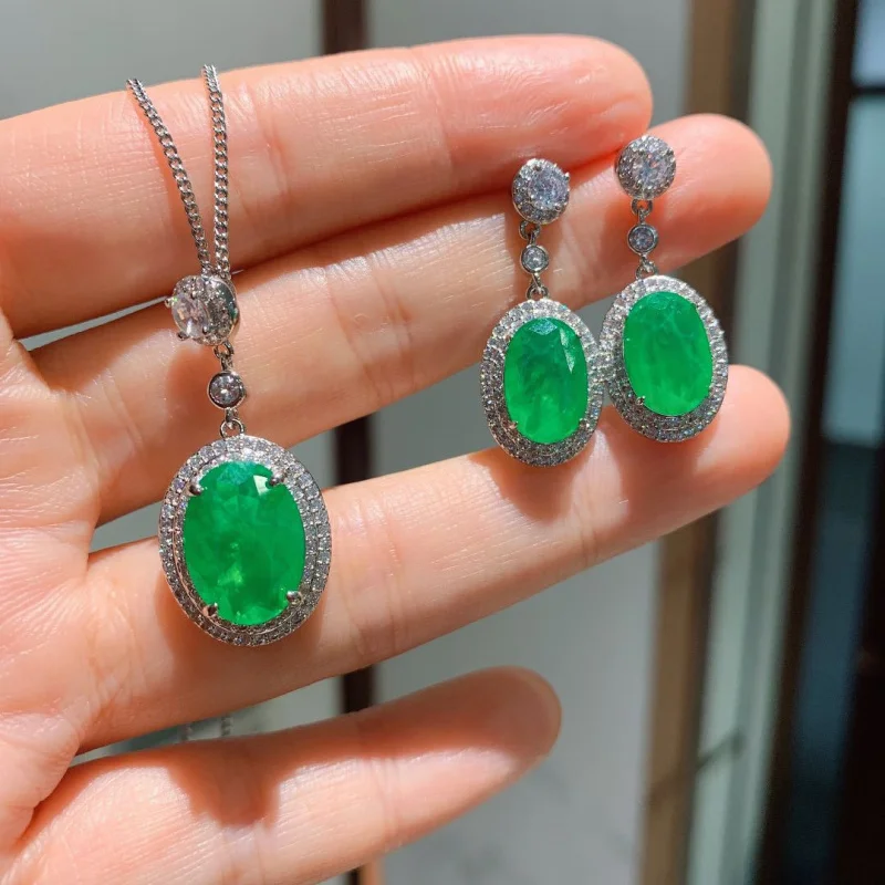 

Jewelry foreign trade colored gemstone models, popular in Europe and America, red corundum, pigeon blood ruby, vintage earrings