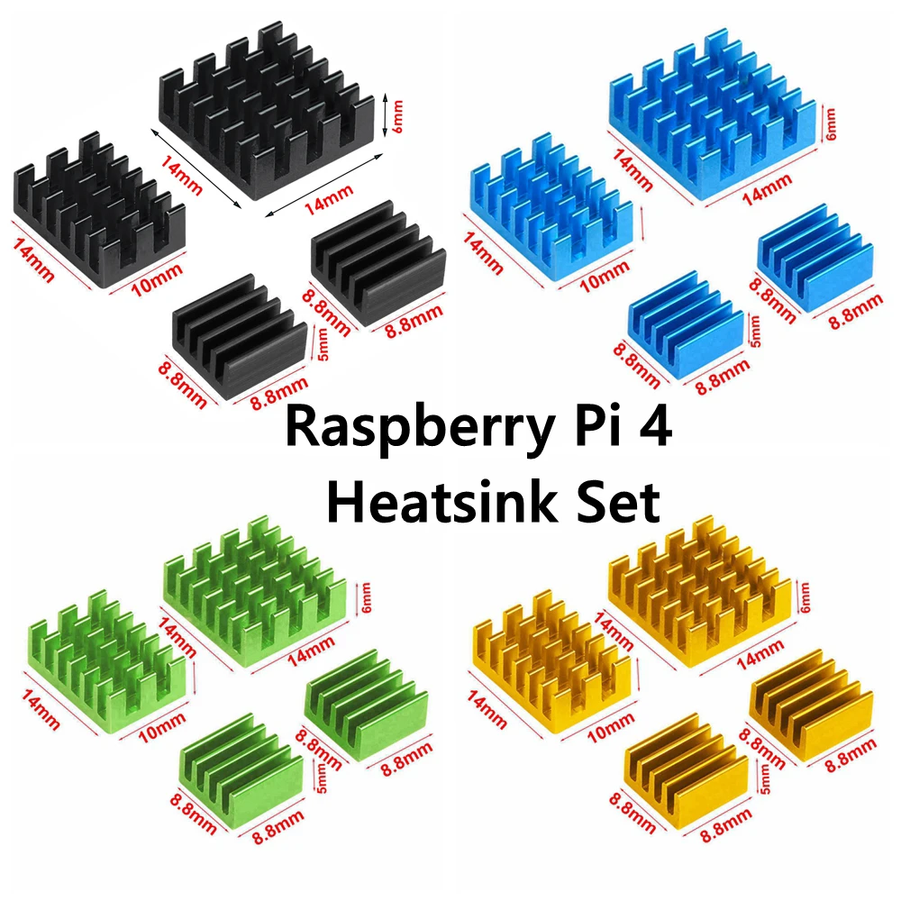 kit com 100 conjuntos de radiadores de aluminio com almofada termica dissipador de calor e refrigeracao para raspberry pi 400 pecas 01