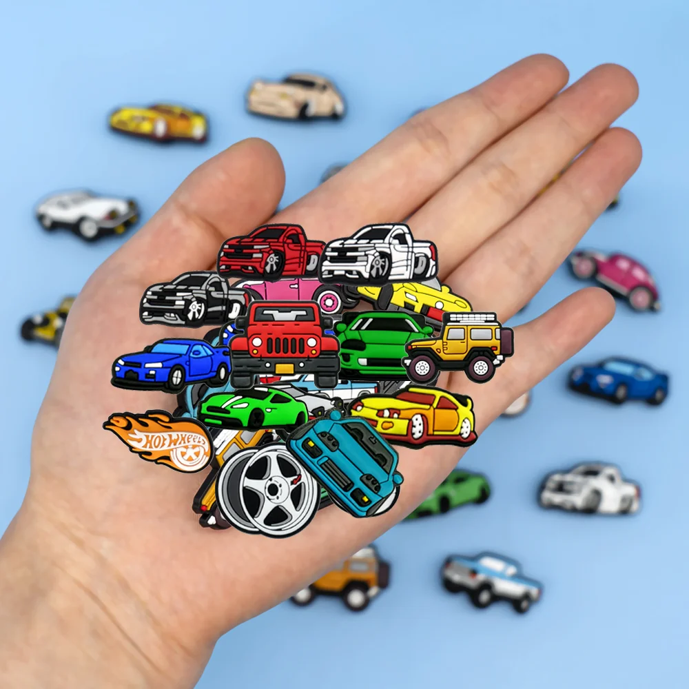 1/22PCS Dazzling Car Shoe Charms for Kids,Sports Cars Jeep Shoes Accessories Pins for Sandals,Wheels Clog Buckle Decorations image 4