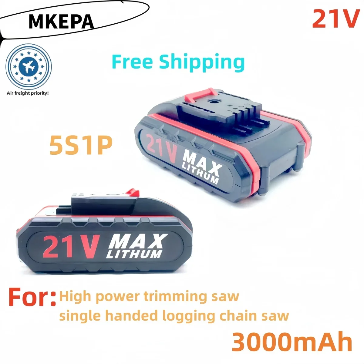 

21V latest high-power rechargeable battery, suitable for high-power trimming saws and single handed logging chain saws.