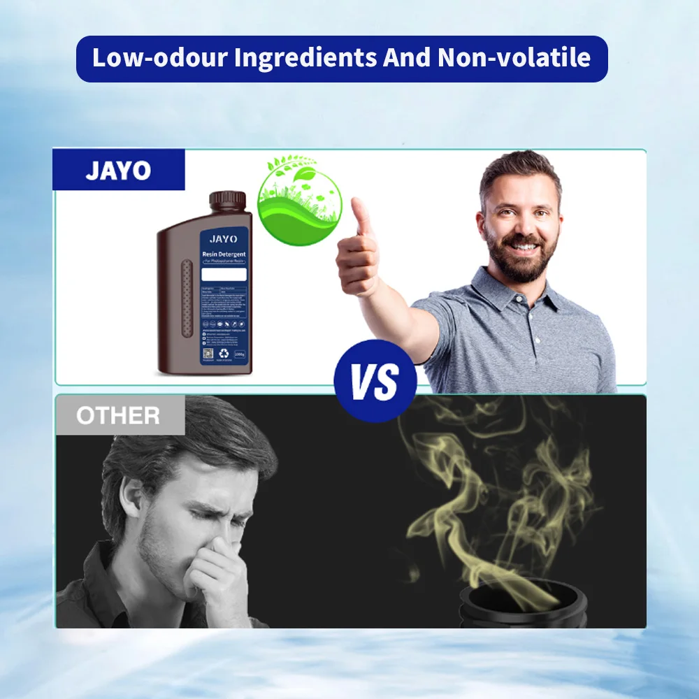 JAYO-detergente transparente para Resina 3d, 1 y 2KG, apto para todas las resinas, excepto lavado con agua, bajo olor, baja intoxicación, seguro y no inflamable