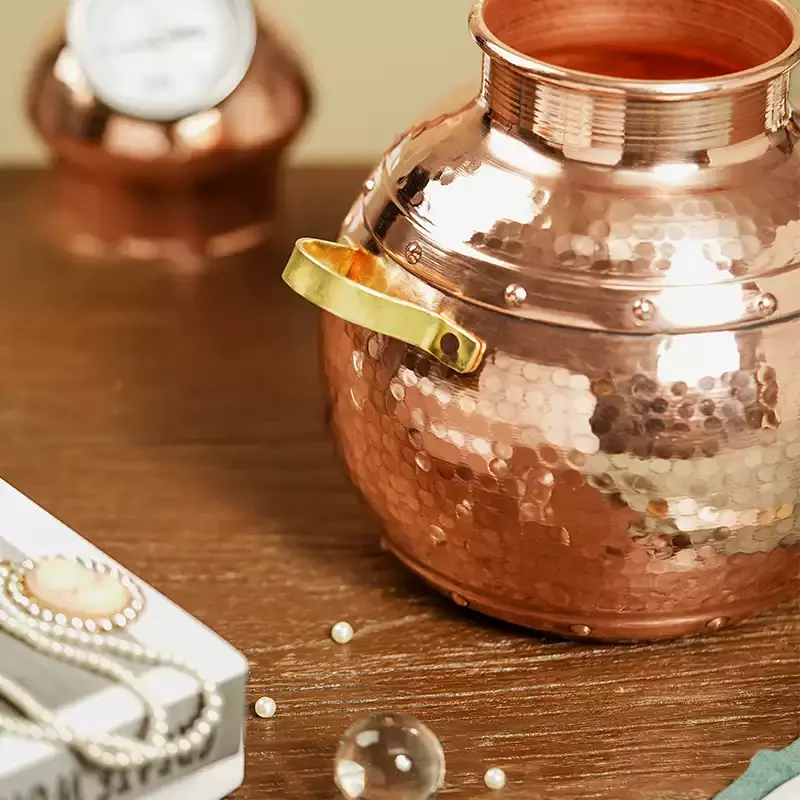 Household Small Pure Dew Distiller Essential Oil Refiner Ancient Pure Copper Distiller Purple Copper Purification Equipment