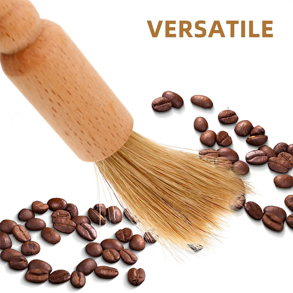 2Pcs Coffee Grinder Cleaner Brush Set Wooden Handle Espresso Accessories Tool Easy Clean Short Handle Household Coffee Brush