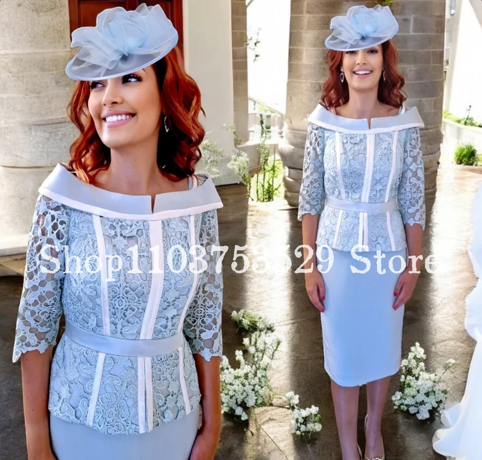 Sparkling Strapless Mother of the Bride Gown 2025 Elegant Lace Half Sleeve Appliqué Tie Couture vestidos de festa