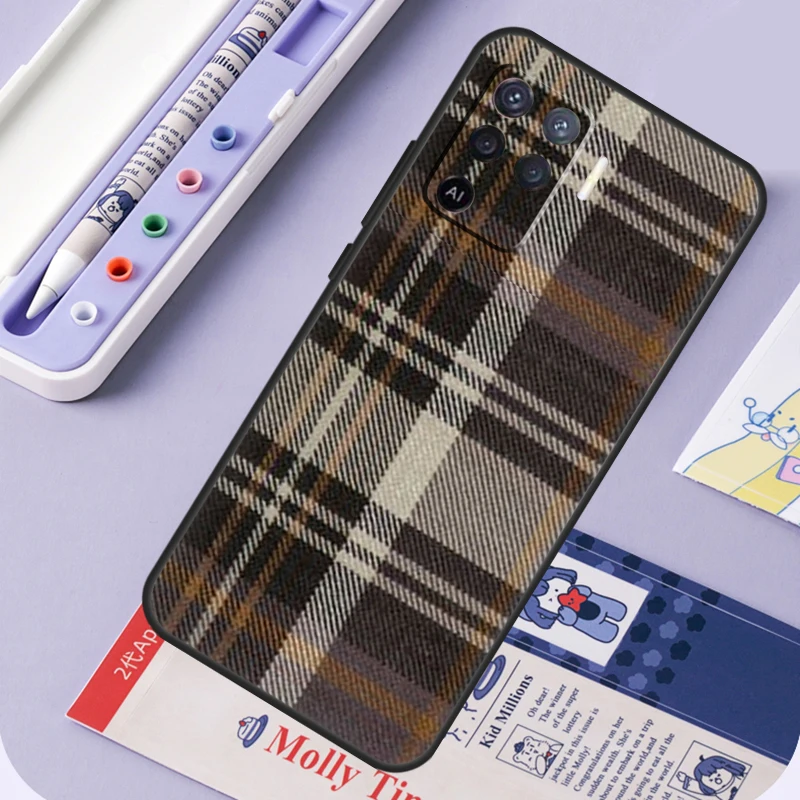 Scottish Plaid Warm Plaid Phone Case For OPPO A52 A72 A53S A94 A74 A54 A15 A16 A1K A5 A9 A31 A53 A83 A91 A93 Cover